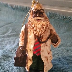 1980s Black Americana Santa Doctor Ornament EVC